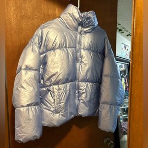 blue, forever 21 puffer jacket